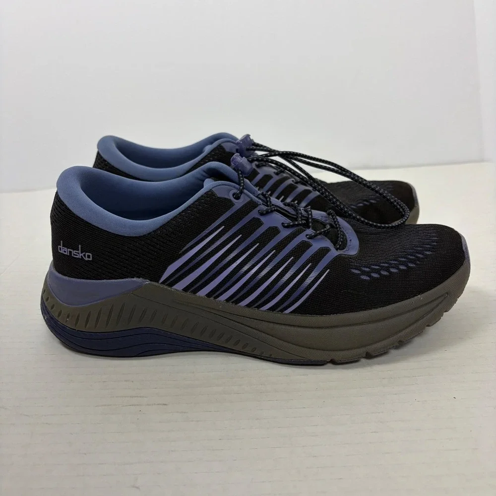 Dansko Pace Womens Walking Sneakers Black Blue Mesh Arch Support 37 4206104985